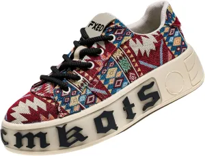 2025 New National Style Thick Soled Men's Casual Shoes Breathable Increase The Street Trend of Niche Camouflage Sports