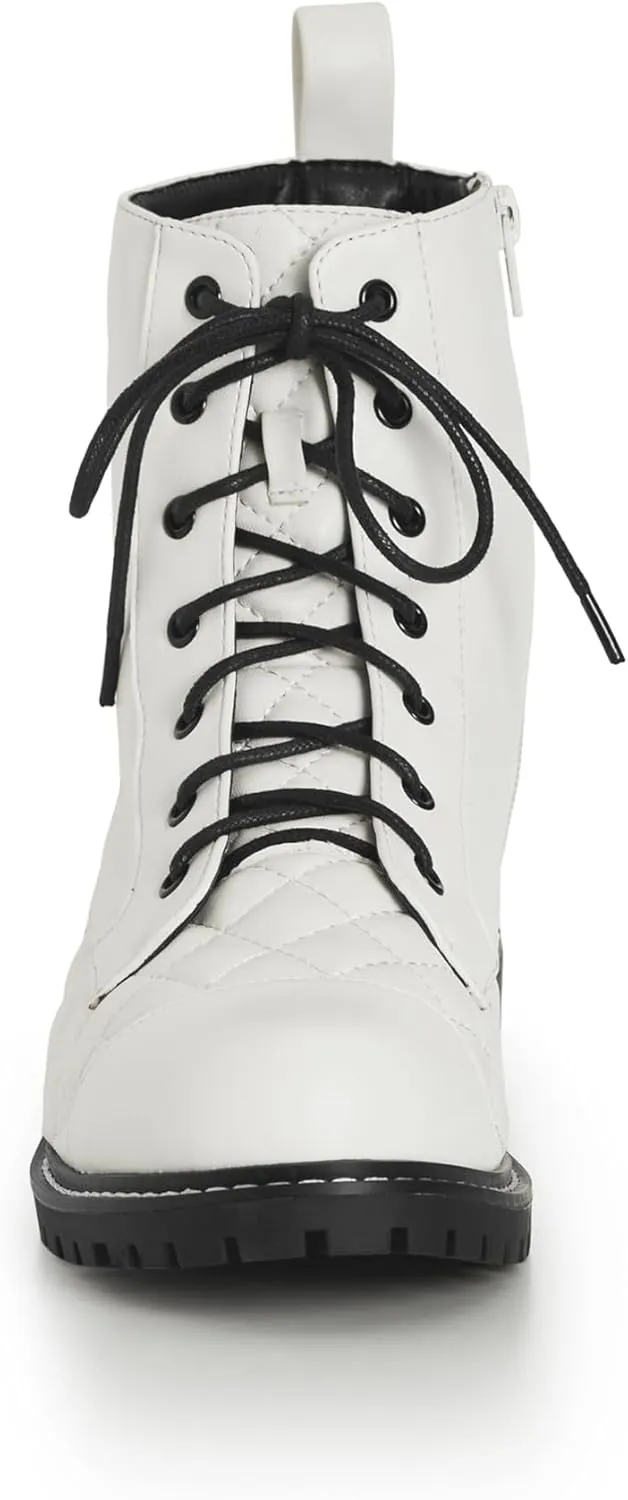 City Chic Women's Wide Fit Lace Up Ankle Boot Fashion