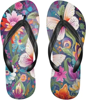 Colorful Butterflies Flip Flop Sandal Men's and Women's Summer Sandal | Beach & Water Shoes267