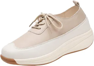 Fashion Sneakers for Women Lace-up Breathable Thick Sole Soft Walking Running Shoes Comfortable Tennis Shoes Non Slip Casual Cute Womens Sneakers