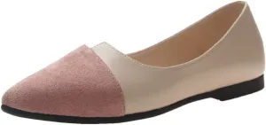 Flats Shoes Women Pointed Toe Suede Flats Casual Slip On Loafers Ballet Flats Dress Shoes Comfortable Office Shoes