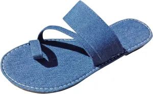 Flip Flops for Women Women's Summer Fashion Denim Flip Flops Outdoor Beach Slippers Women's Sandals