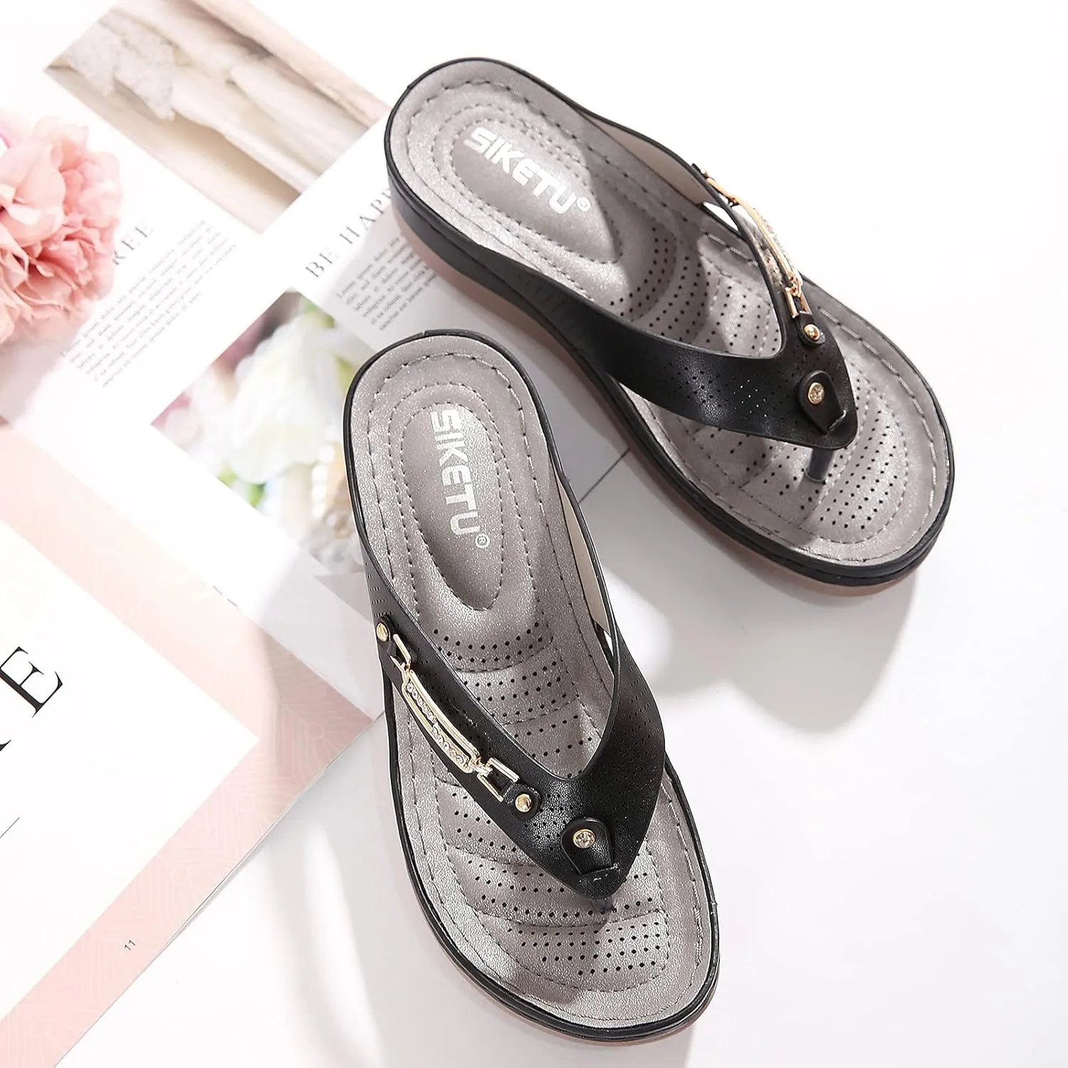 Flip Flops Women Comfort Beach Thong Sandals Indoor Outdoor Sandals for Women Comfort Walking Summer Beach Thong Sandals