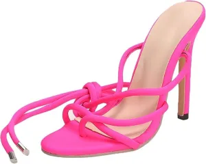 High Heels Sandals for Women Dressy Lace Up Ankle Strap Strappy Stiletto Flip Flops 2025 Sexy High Heeled Ankle Strap Summer Dress Shoes