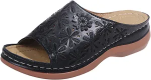 Lausiuoe Comfortable Orthopedic Sandals For Women Dressy Summer Comfy Casual Orthotic Slides Flip Flops With Arch Support