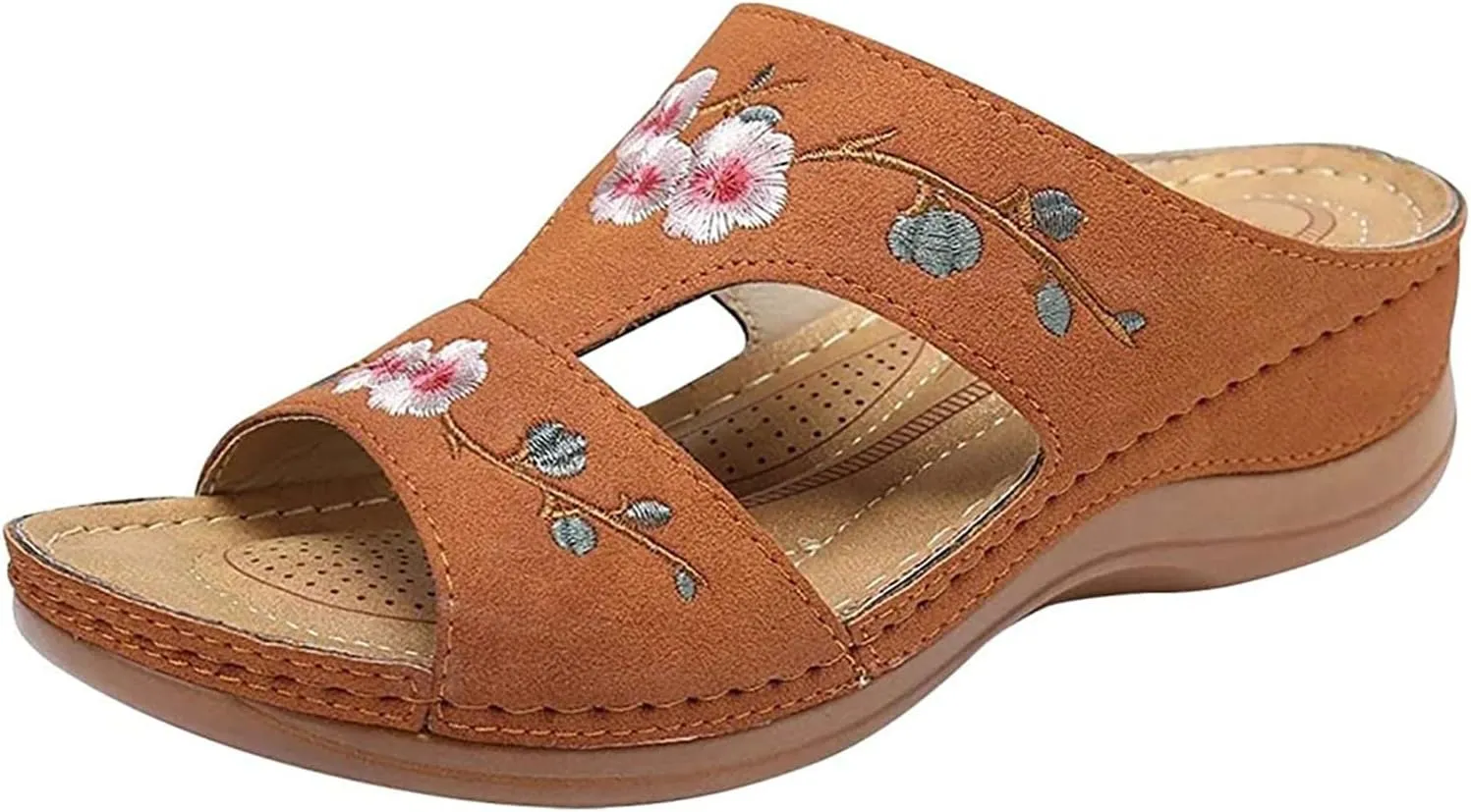 Lausiuoe Orthopedic Dress Sandals For Women Plantar Fasciitis Comfortable Arch Support Open Toe Orthotic Slides Flip Flops