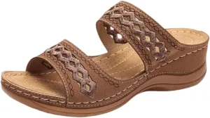 Lausiuoe Orthopedic Sandals For Women Arch Support Dressy Orthotic Flip Flops Comfortable Walking Summer Cute Slides Slippers