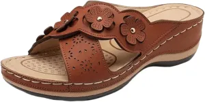 Lausiuoe Orthopedic Sandals For Women Arch Support Dressy Orthotic Flips Flops for Flat feet Comfortable Walking Slides