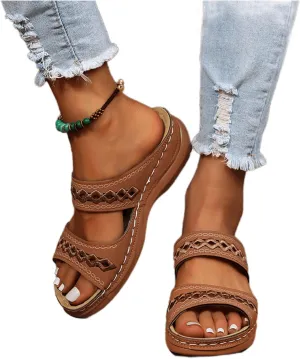 Lausiuoe Orthopedic Sandals for Women,Women Casual Dressy Summer Slippers Orthotic Flat Flip Flops With Arch Support