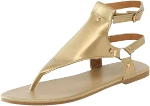 Lausiuoe Sandals Women Dressy Summer Flat Sandals Cute Clip Toe Strappy T-Strap Gladiator Beach Sandals Thong Flip Flops