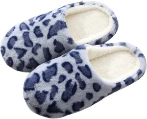 Lausiuoe Slippers For Women Fuzzy Closed Toe Memory Foam House Slippers Fluffy Winter Indoor Anti-Skid Rubber Home Shoes