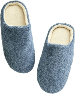Lausiuoe Slippers For Women Fuzzy Closed Toe Memory Foam House Slippers Plush Home Shoes Fleece Lining Slide Slipper