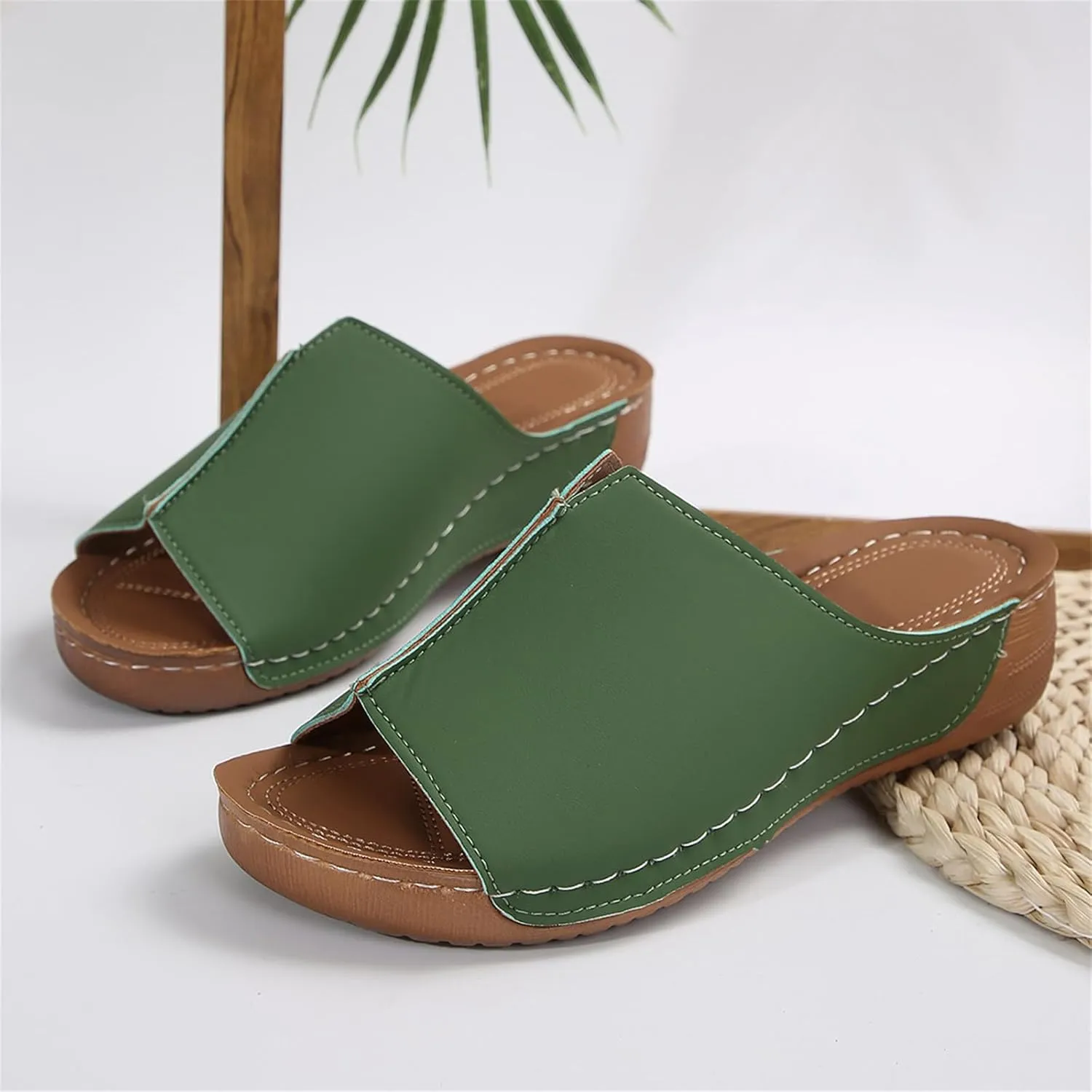 Lausiuoe Women's Sandals Comfortable Cute Orthopedic Slippers Dressy Casual Summer Arch Support Orthotic Slides Walking Shoes