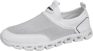 Memory Foam Versatile Shoes for Men Comfortable Breathable Lightweight Tennis Shoe Elastic Fly Woven Mesh Shoes