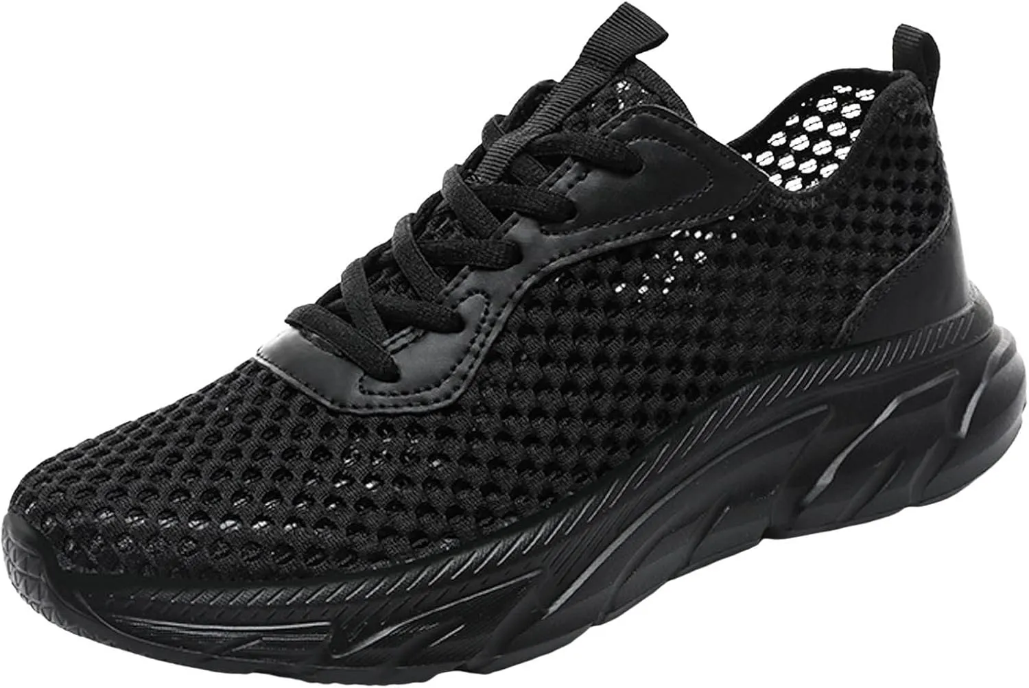 Men Sports Shoes Fashionable and Simple Solid Color Hollowed Out Mesh Breathable and Mens Sneaker Boot Shoes
