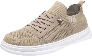 Men's Business Casual Shoes Fly Woven Mesh Breathable Sneakers Comfortable Wide Walking Shoes Jogging Shoes