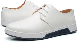 Mens Classic Oxfords Sneakers Non Slip Flat Walking Shoes Men Business Formal Dress Shoe Supple Office Leather Shoe Men Lace Up Oxfords Comfortable Plain Toe Derby Man Daily Work Wear
