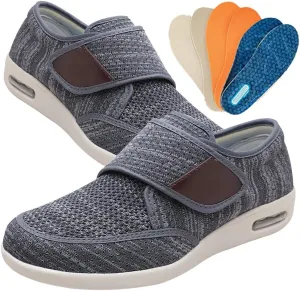 Mens Extra Wide Fit Orthopedic Sneakers with Arch Support - Comfortable Slip-On Athletic Shoes for Road Running and Daily Wear
