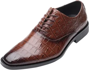 Men's Retro Brown Oxfords SHOS Casual Business Formal Shoes Lace up Dress Shoe Men Elegant Dress Leather Shoe Low Heel Walking Oxfords Squre Toe Vintage Derby Fashin Work Office Footwear