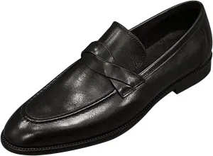 Mens Slip on Dress Leather Shoes with Comfortable Low Heel Matte Leather Shoes for Men Durable Business Office Shoe Elegant Dating Weding Shoe Men Retro Formal Suit Footwear Low Top Boots