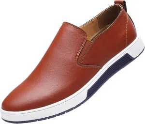 Mens Slip on Dress Shoe Comfortable Flat Walking Letaher Shoes Man Durable Daily Work Office Shoe Lightweight Loafers Men Modern Business Formal Shoes Mens Matte Leather Sneakers