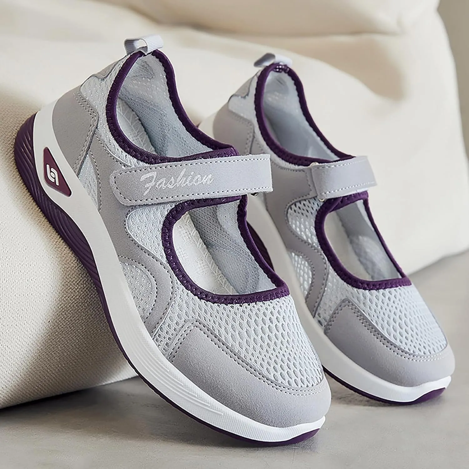 Nurse Shoes for Women Comfortable Walking Shoe Non Slip Adjustable Orthopedic Shoes Breathable Working Flats Nursing Mary Jane Sneakers Casual Lightweight Sneaker