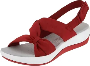 Orthopedic Arch Support Shoes Casual Comfortable Walking Flat Sandal Summer Bow Open Toe Flats Sandals Beach Vacation Cushion Shoes Wide Fit Espadrilles Slippers Cute Slip-Ins Sandals