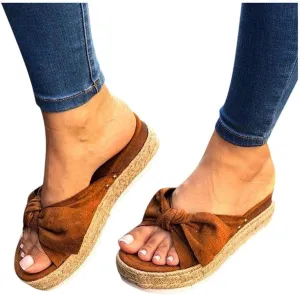 Sandals for Women Flip Flop,Womens Slides Sandals Slip on Bowknot Cute Slippers Summer Beach Flip Flop Wide Width