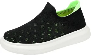 sfdgfhyf Toddler Lightweight Shoes Boys Mesh Lightweight Breathable Fashion Casual Shoes Slip On Outdoor (Green, 12-12.5 Years)