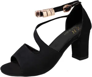 Women's Platform Heels,Open Toe Chunky Block Heeled Sandals with Ankle Strap Dressy High Heel Womens Open for Women Summer Fish Mouth Comfortable Beaded Party Dress Sandal Wedding Shoes For Bride