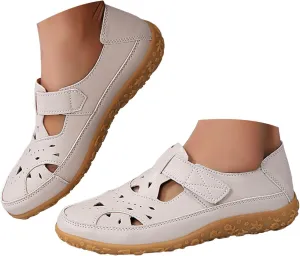Women's Summer 2025 Orthopedic Fisherman Sandals Closed Toe Casual Hollow Out Non Slip Orthotic Wedge Sandals Vintage Comfortable Beach Outdoor Platform Slip On Loafers Shoes with Arch Support